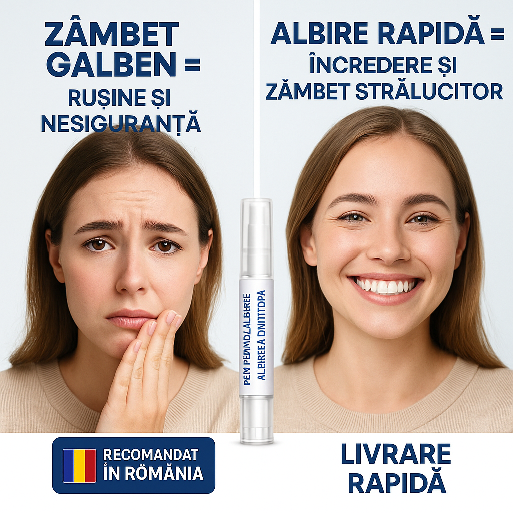1+2 Gratuit – Canetă Pentru Albirea Dinților