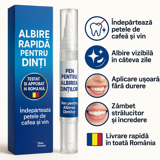 1+2 Gratuit – Canetă Pentru Albirea Dinților